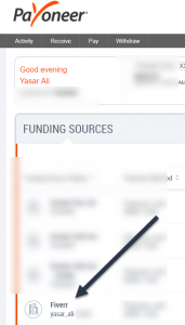 Adding Fiverr as a Funding Source to Payoneer